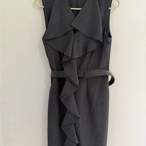 Elegant Gray Ruffled Dress